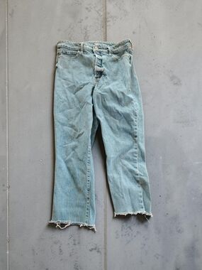 Old Navy Light Wash Raw Hem Straight Leg Jeans